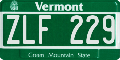 VT license plate ZLF229
