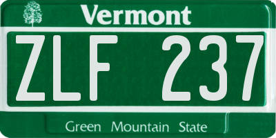 VT license plate ZLF237