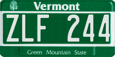 VT license plate ZLF244