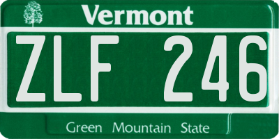 VT license plate ZLF246