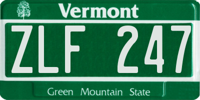 VT license plate ZLF247