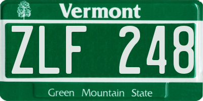 VT license plate ZLF248