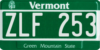 VT license plate ZLF253