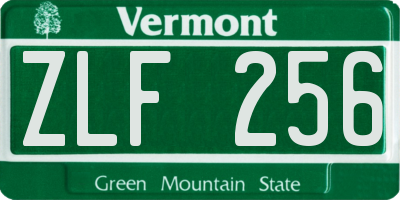 VT license plate ZLF256