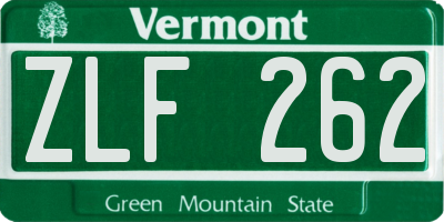 VT license plate ZLF262