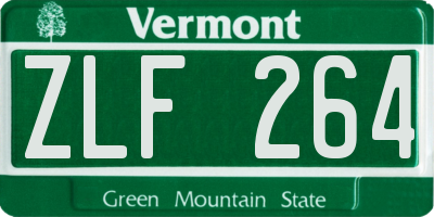 VT license plate ZLF264