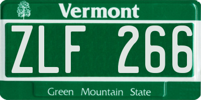 VT license plate ZLF266