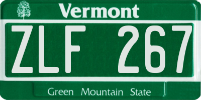 VT license plate ZLF267