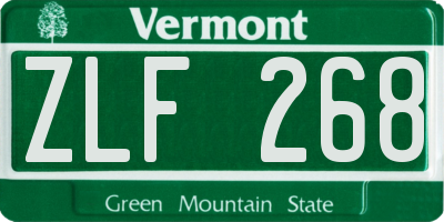 VT license plate ZLF268