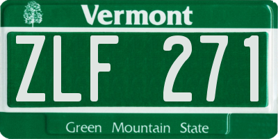 VT license plate ZLF271
