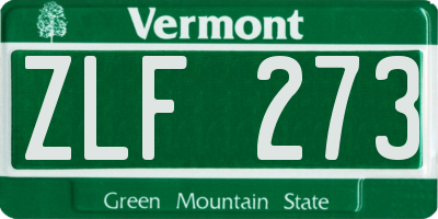 VT license plate ZLF273