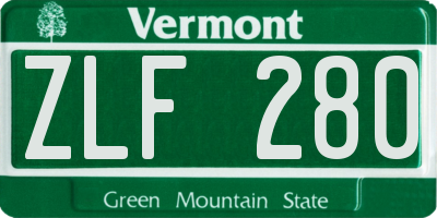 VT license plate ZLF280