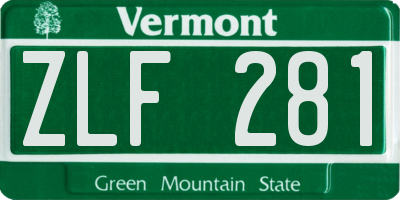 VT license plate ZLF281