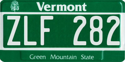VT license plate ZLF282