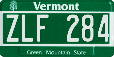 VT license plate ZLF284