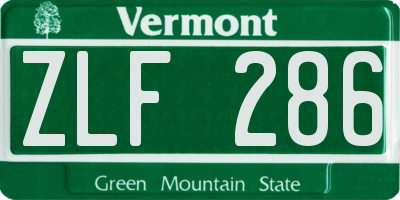 VT license plate ZLF286