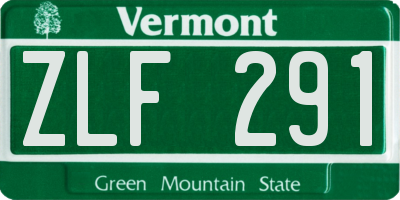 VT license plate ZLF291