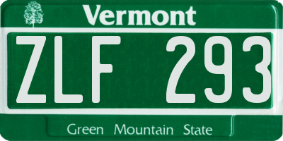 VT license plate ZLF293