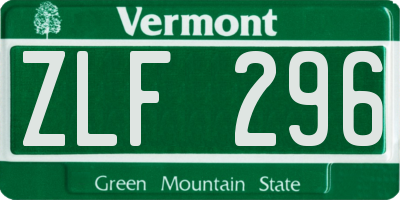 VT license plate ZLF296