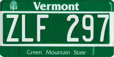 VT license plate ZLF297