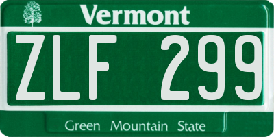 VT license plate ZLF299