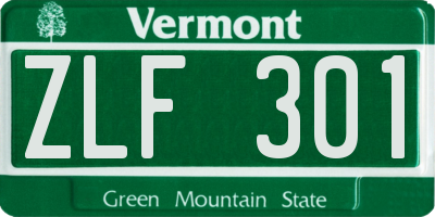 VT license plate ZLF301