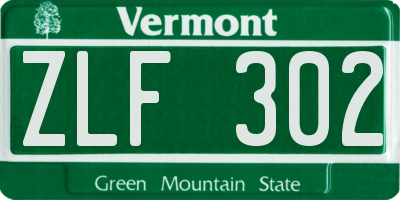 VT license plate ZLF302