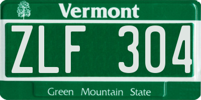 VT license plate ZLF304
