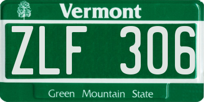 VT license plate ZLF306