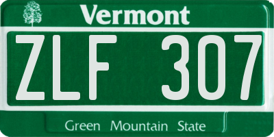 VT license plate ZLF307