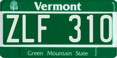 VT license plate ZLF310