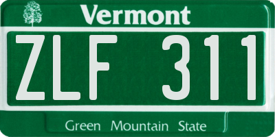VT license plate ZLF311