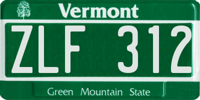 VT license plate ZLF312