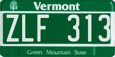 VT license plate ZLF313