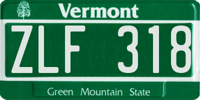 VT license plate ZLF318