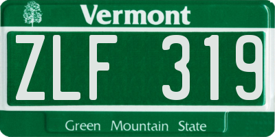 VT license plate ZLF319