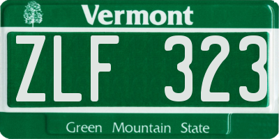 VT license plate ZLF323