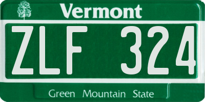 VT license plate ZLF324