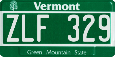 VT license plate ZLF329
