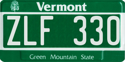 VT license plate ZLF330
