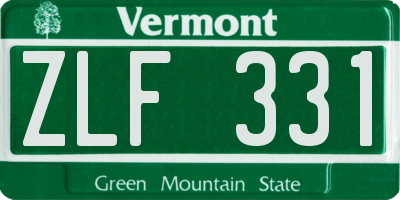 VT license plate ZLF331