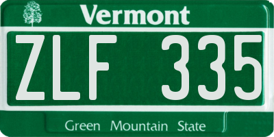 VT license plate ZLF335