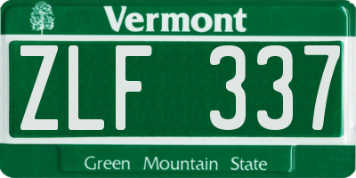 VT license plate ZLF337