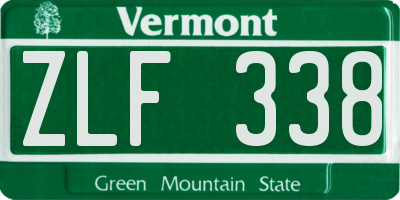VT license plate ZLF338