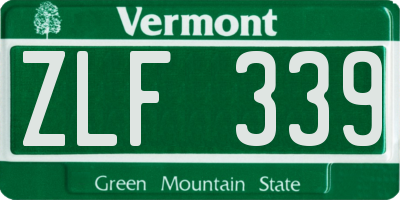 VT license plate ZLF339