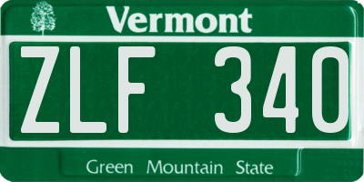 VT license plate ZLF340
