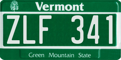 VT license plate ZLF341