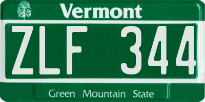 VT license plate ZLF344