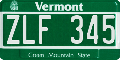 VT license plate ZLF345