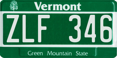 VT license plate ZLF346